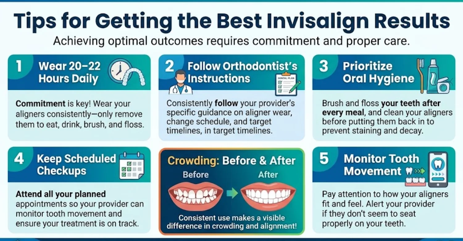 Invisalign Before and After Crowding infographic